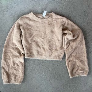 Camel crop sweater